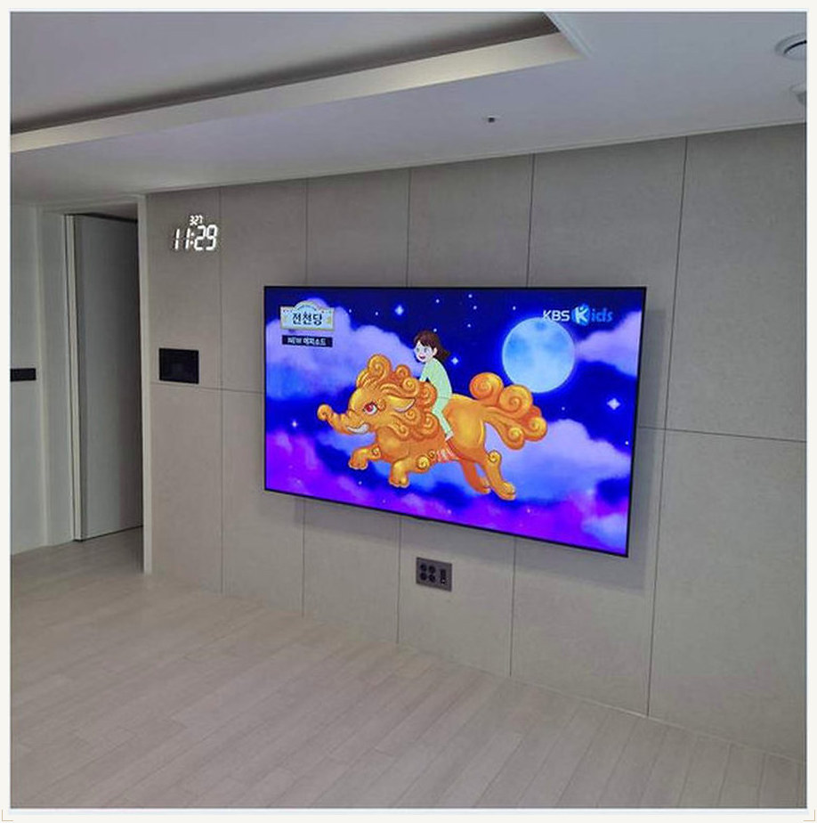 동작구 TV 설치 참고 이미지 3 86인치 고정형 또는 각도형 브라켓 적합성 벽걸이 거치대 선정리 사진