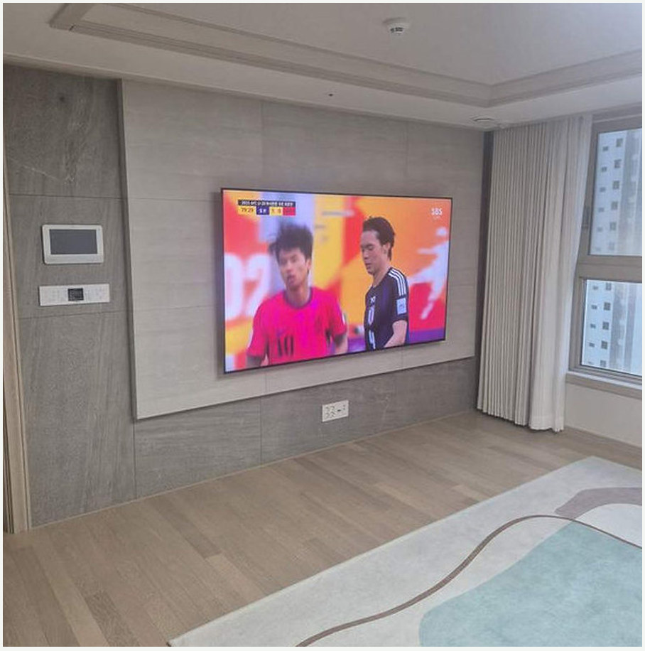 강동구 TV 설치 참고 이미지 2 86인치 고정형 또는 각도형 브라켓 적합성 벽걸이 거치대 선정리 사진