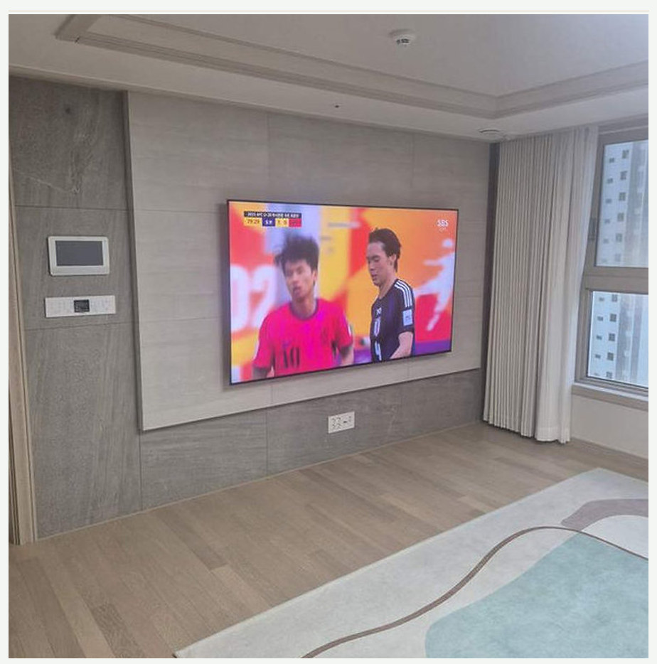 부평구 TV 설치 참고 이미지 1 65인치 거치대 홀 규격과 벽 재질 벽걸이 거치대 선정리 사진